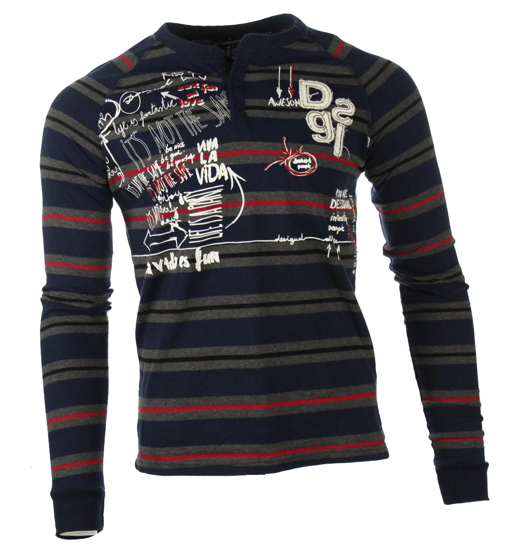 Desigual Langarm Polo - Grau