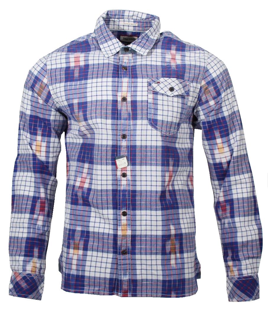 Hilfiger Denim Langarm Hemd - Lila/Weiß