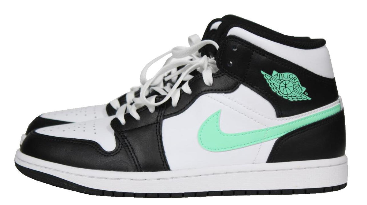 Nike Air Jordan 1 Mid - White/Green Glow-Black