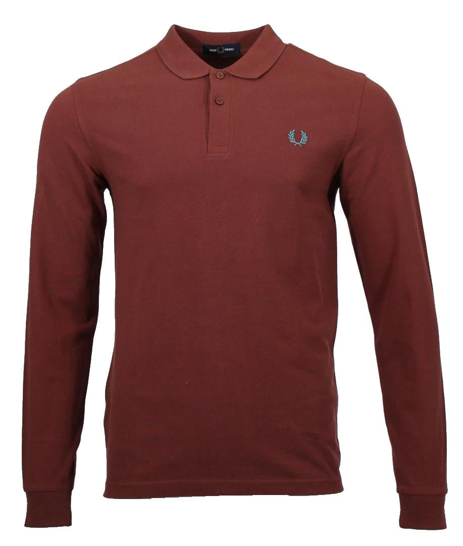 Fred Perry Langarm Polo - M6006 - Kastanie