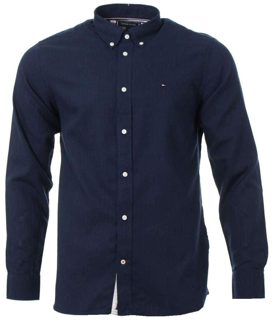 Tommy Hilfiger Baumwolle/Kaschmir-Hemd - Navy