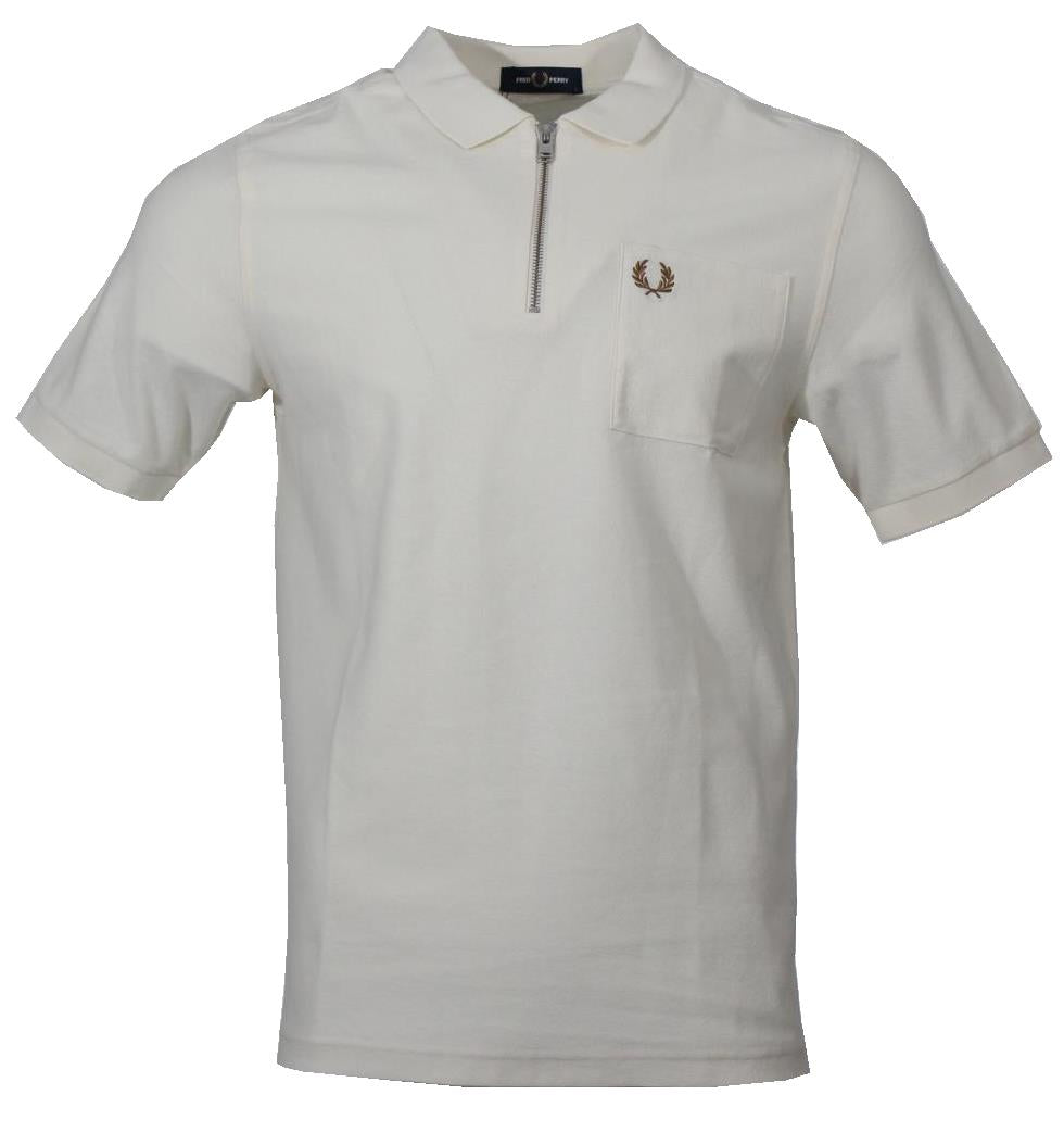 Fred Perry Half Zip Polo - M6583 - Creme