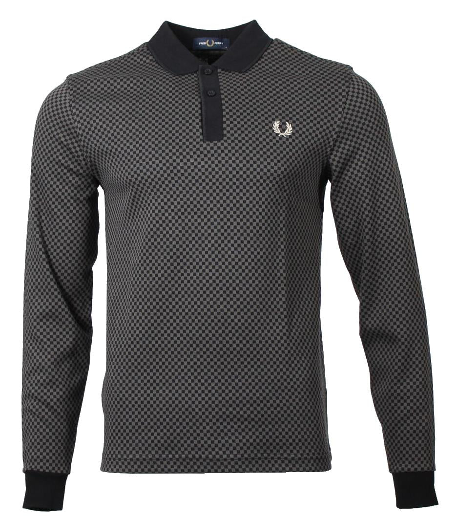 Fred Perry Polo - M6592 - Schwarz/Grau