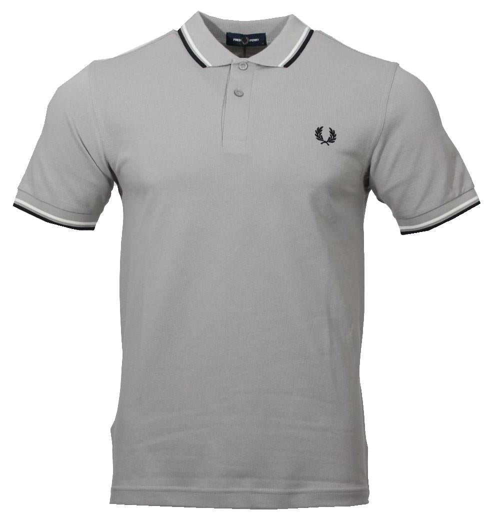 Fred Perry Polo - M3600 - Hellgrau/Schwarz/Weiß