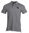 Abercrombie & Fitch Herren Polo - Grau mit schwarzem Elch
