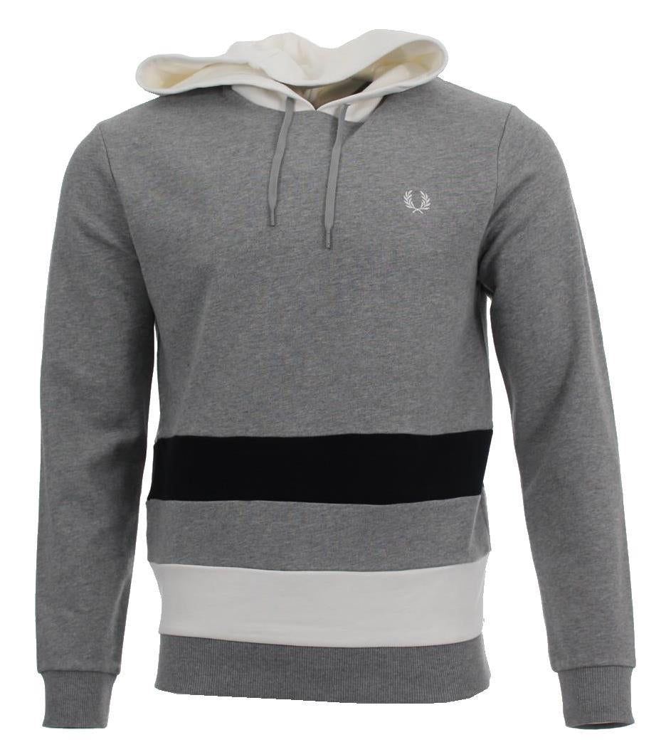 Fred Perry Kapuzenpullover - M3577 - Grau/Weiß/Navy