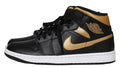 Nike Air Jordan 1 Mid - Black/Metallic Gold-White
