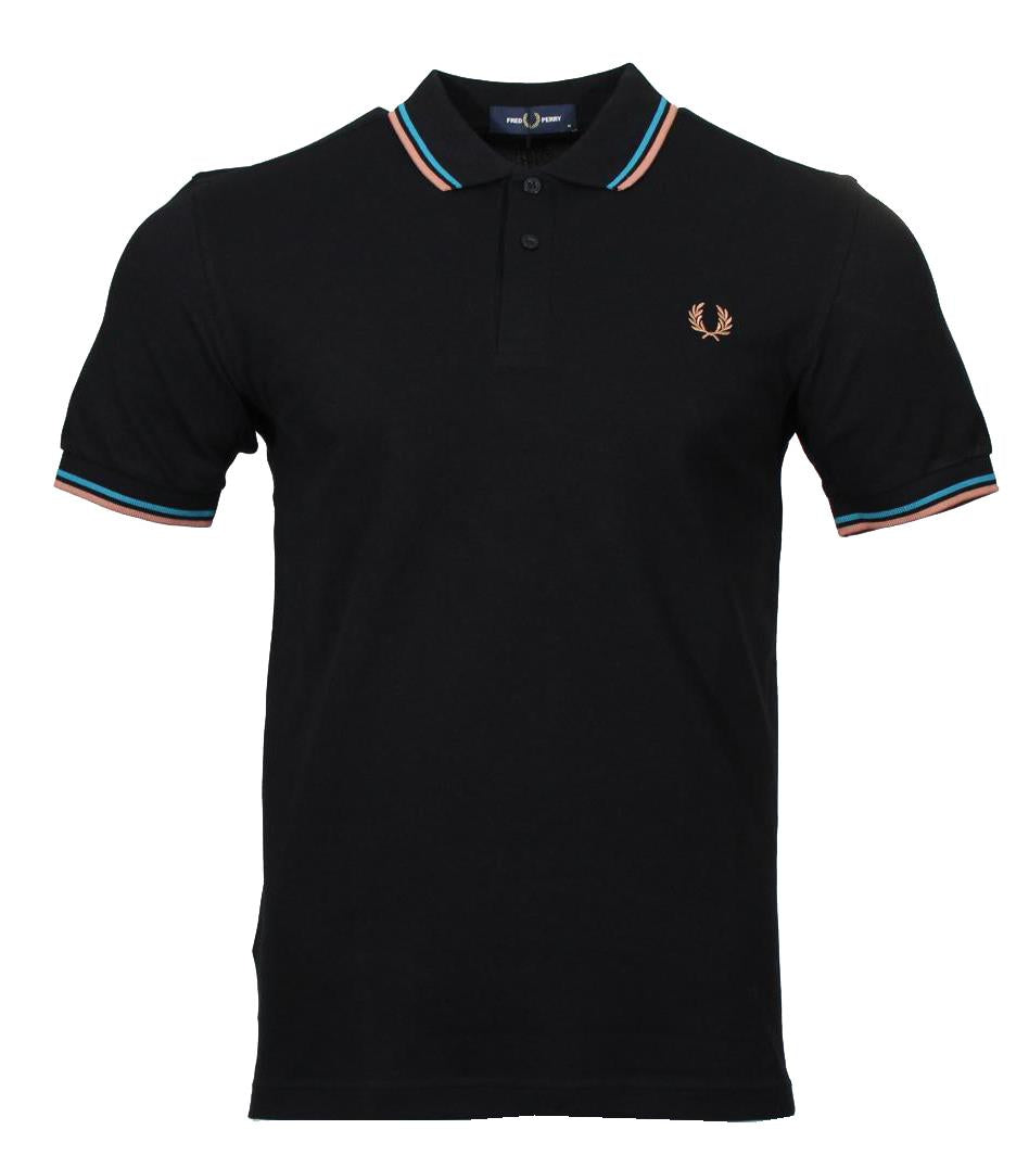 Fred Perry Polo - M3600 - Schwarz/Braun/Blau