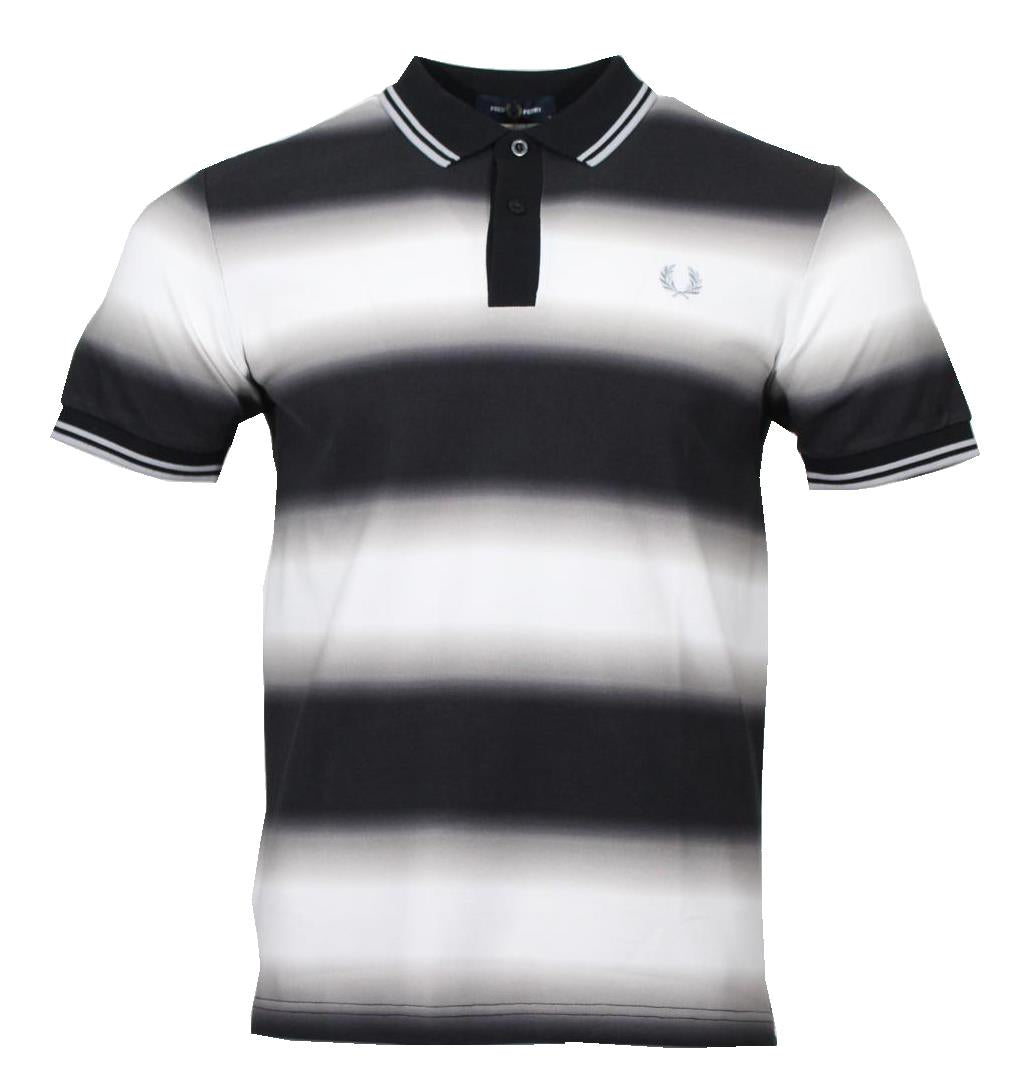 Fred Perry Polo - M7755 - Schwarz/Weiß