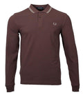 Fred Perry Langarm Polo - M3636 - Braun/Hellbraun