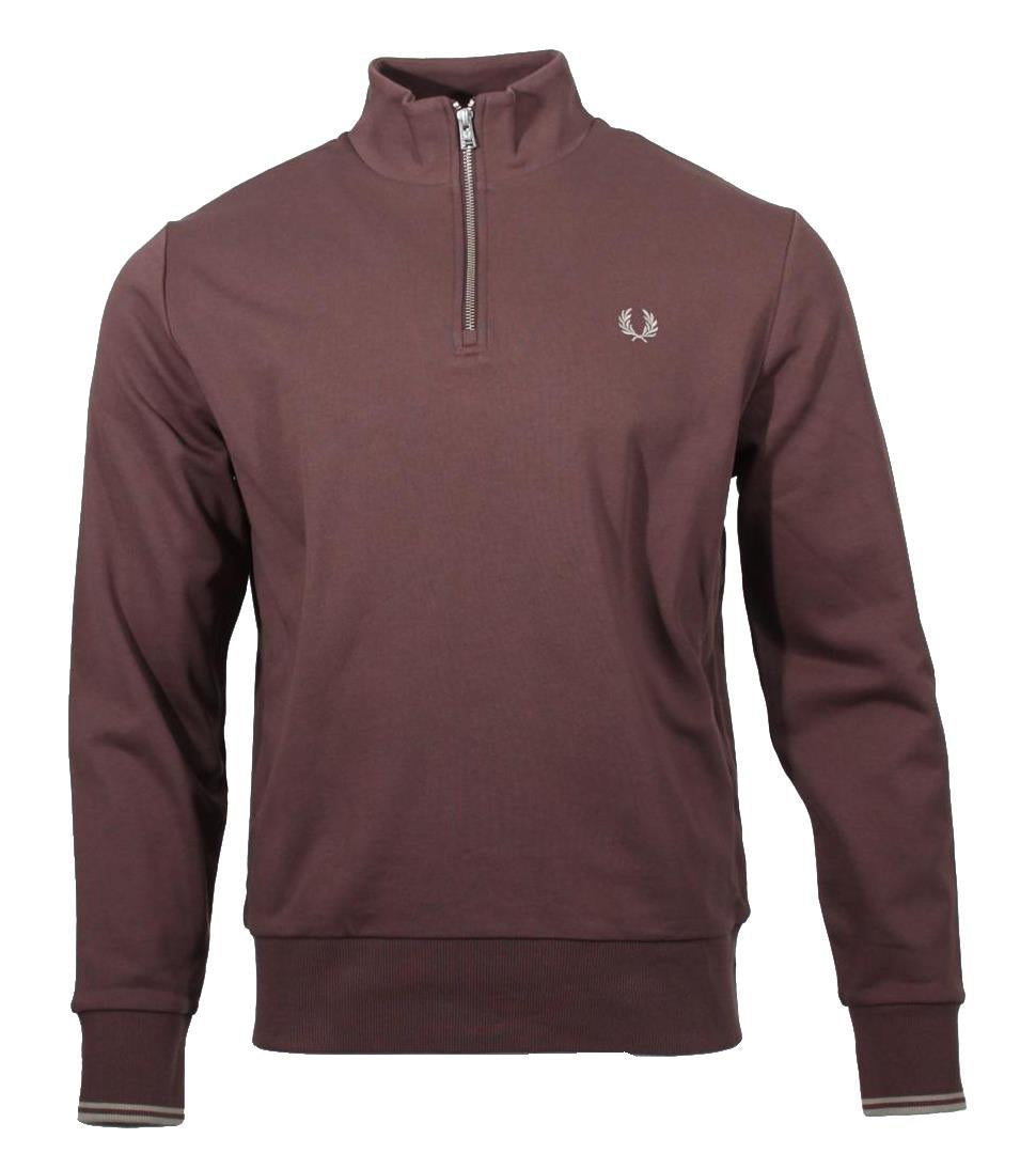 Fred Perry Half-Zip Pullover - M3574 - Dunkelbraun