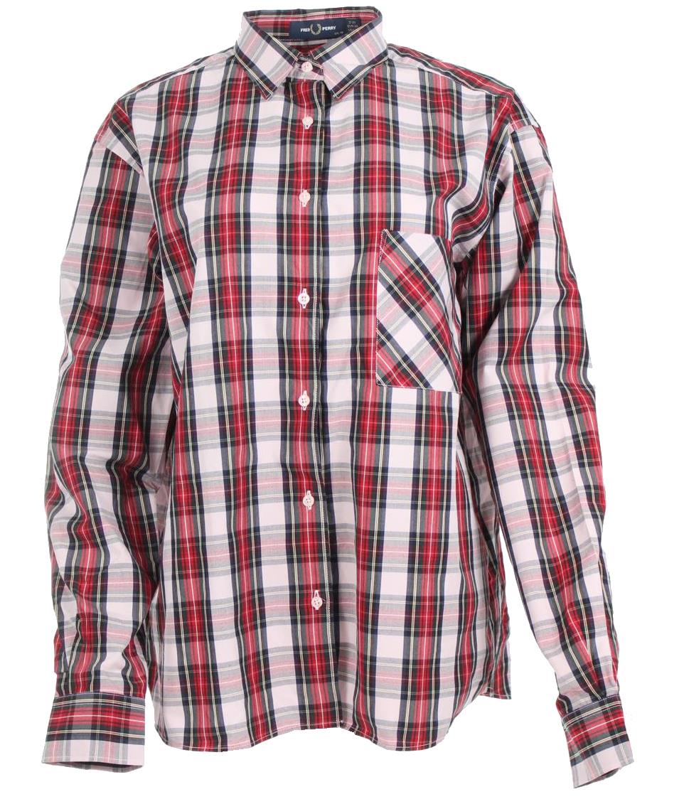 Fred Perry Bluse - G8119 - Pink/Rot kariert