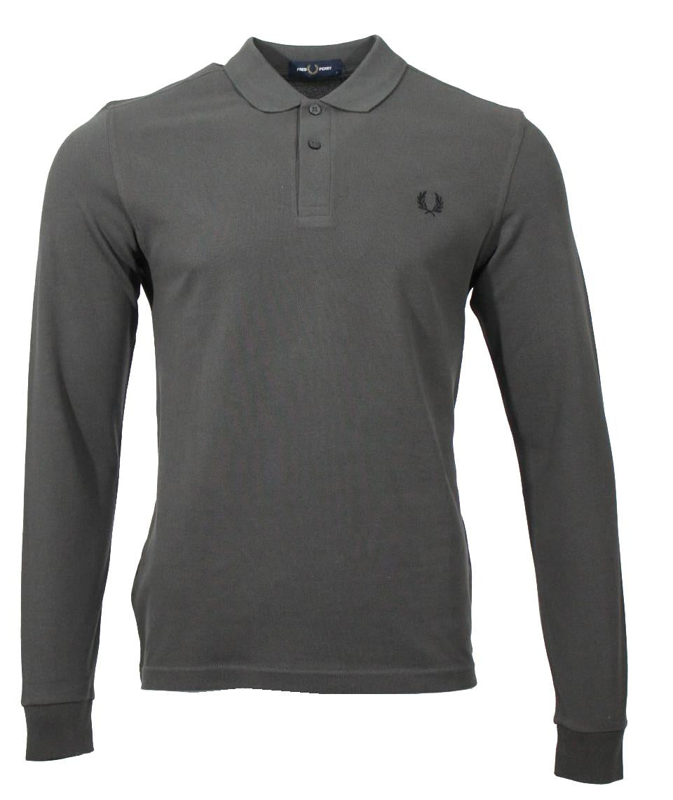 Fred Perry Langarm Polo - M6006 - Dunkelgrau