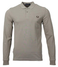 Fred Perry Langarm Polo - M6006 - Warm Grey