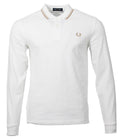 Fred Perry Langarm Polo - M3636- Weiß