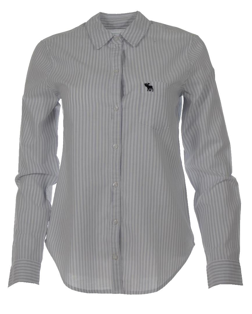 Abercrombie & Fitch Bluse - Blau/Weiß