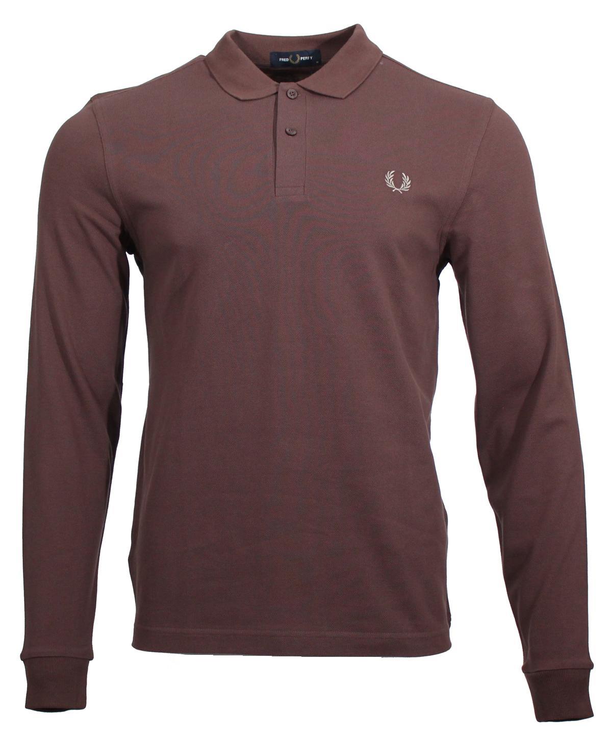 Fred Perry Langarm Polo - M6006 - Dunkelbraun