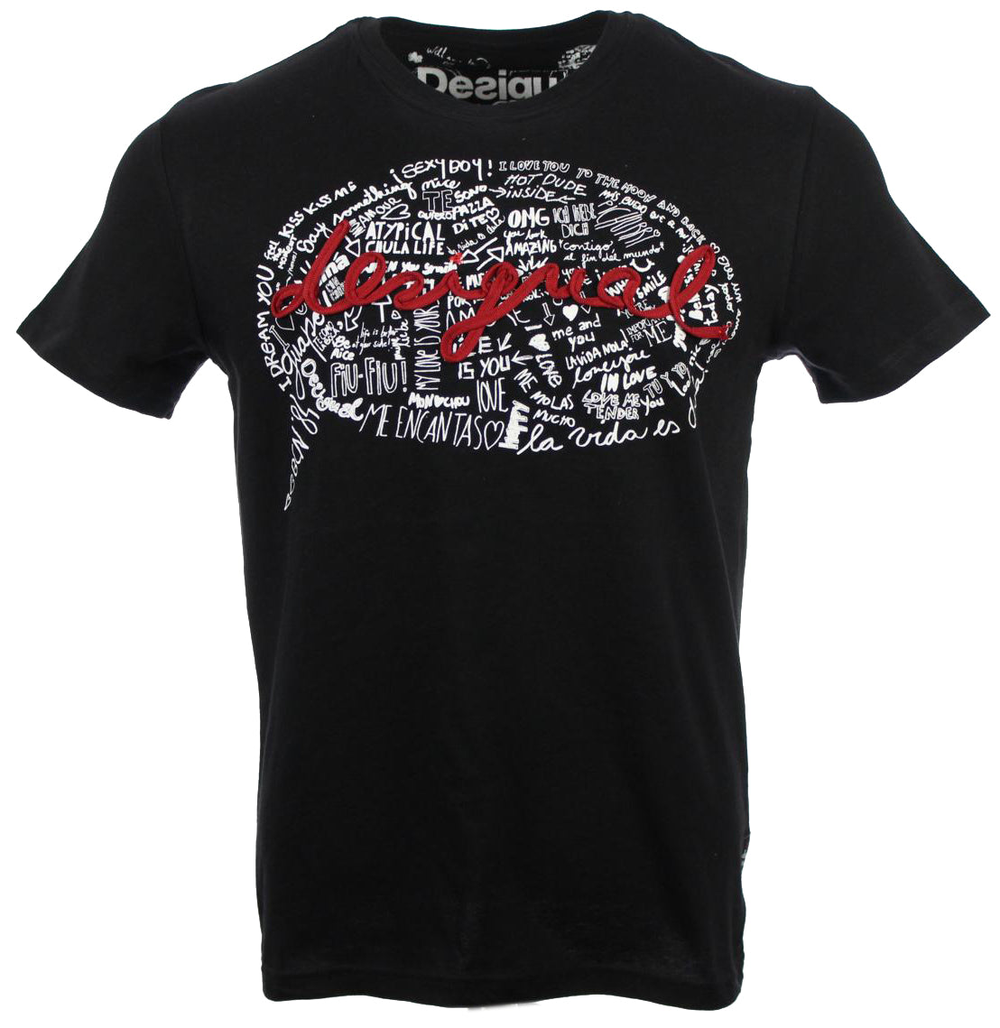 Desigual Rundhals T-Shirt - Schwarz