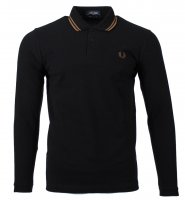 Fred Perry Langarm Polo - M1212 - Schwarz
