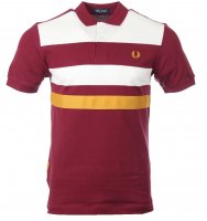 Fred Perry Polo Shirt M8540 Rot/Gelb