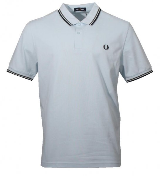 Fred Perry Polo - M3600 - Hellblau/Schwarz/Grün