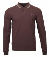 Fred Perry Langarm Polo - M3636 - Braun/Hellbraun XL
