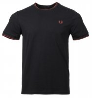 Fred Perry Rundhals T-Shirt - M1588 - Schwarz