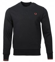Fred Perry Rundhals Sweater - M7535 - Schwarz L
