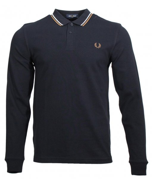 Fred Perry Langarm Polo - M3636 - Navy