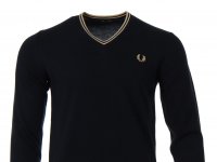 Fred Perry V-Neck Pullover - K9600 - Navy
