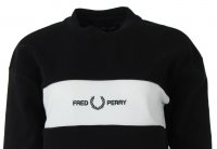 Fred Perry Rundhals Pullover - G8107 - Schwarz/Weiß
