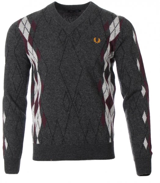 Fred Perry Wollpullover - K9549 - Grau