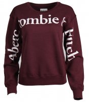 Abercrombie &amp; Fitch Damen Sweatshirt mit Print - Weinrot