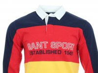 Gant Langarm Polo - Navy/Rot/Gelb