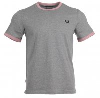 Fred Perry T-Shirt - M3519 - Hellgrau/Pink