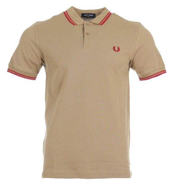 Fred Perry Polo - M3600 - Braun/Rot