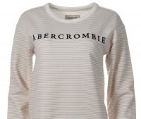 Abercrombie & Fitch Rundhals Pullover - Creme Gestreift