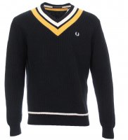 Fred Perry V-Neck Pullover - K2544 - Navy