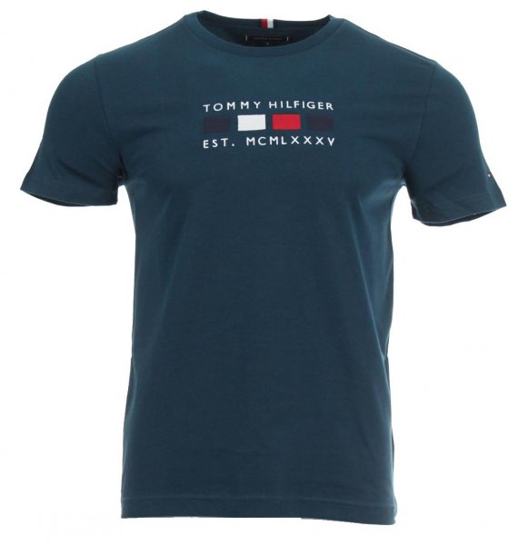 Tommy Hilfiger Rundhals T-Shirt - Dunkeltürkis