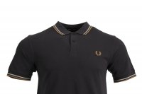 Fred Perry Polo - M3600 - Dunkelgrau/Senf/Weiss