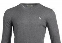 Abercrombie & Fitch V-Neck Pullover - Hellgrau