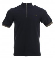 Fred Perry Half Zip Polo - Navy - M3612